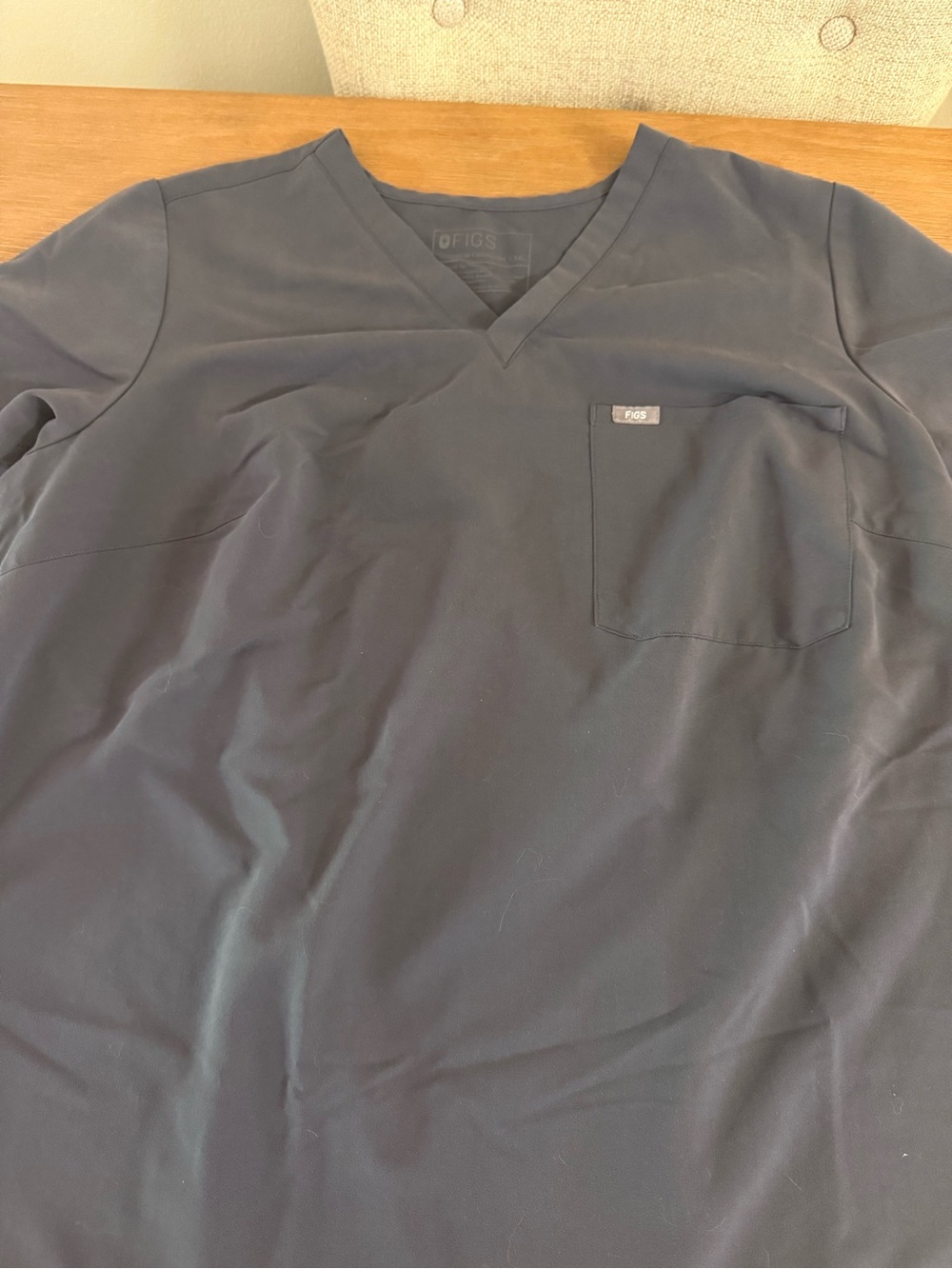 FIGS charcoal grey top and jogger scrub set